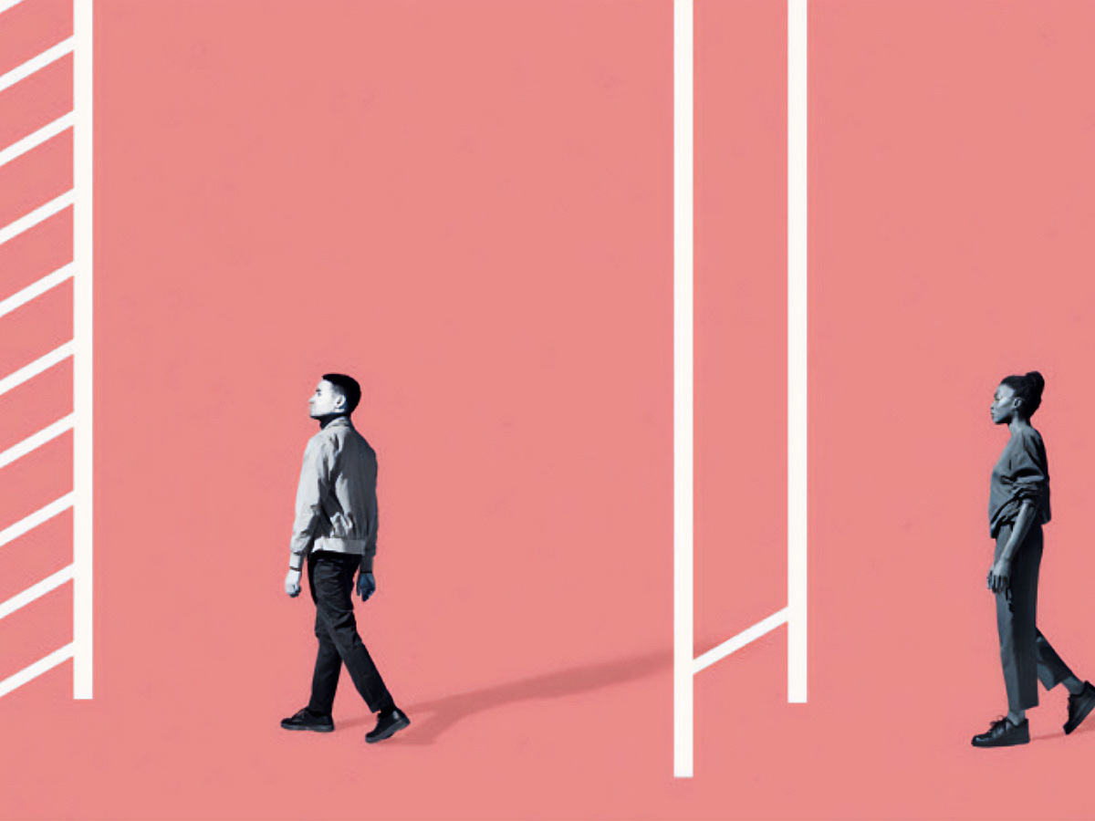 People approaching ladders