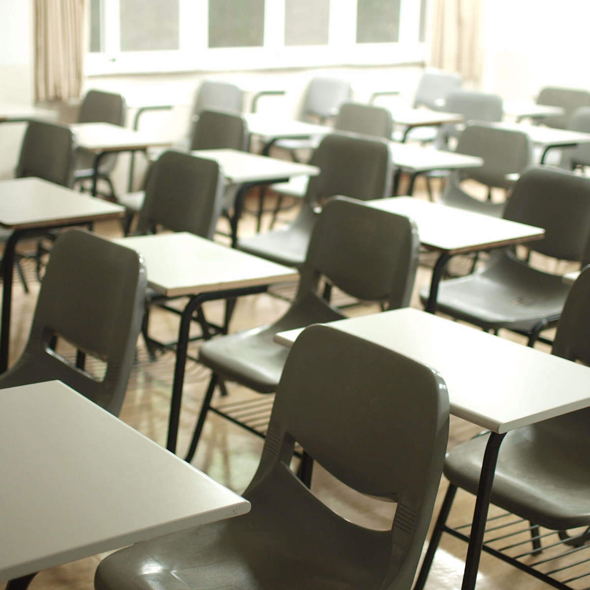 school-environment empty chairs and desks